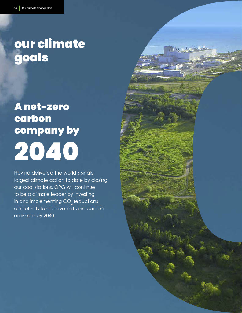 Net-zero by 2040 goal from the climate plan